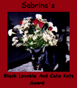 Sabrina's Black Lovable and Cute Cats Award