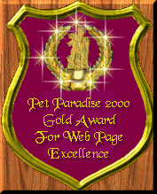 Pet Paradise 2000 Gold Award